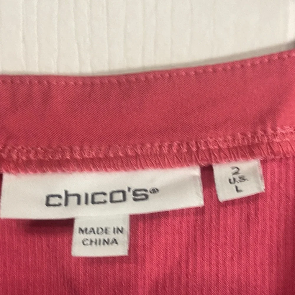 Chico's Vibrant Pink Puff Sleeve Blouse - Picture 2 of 4